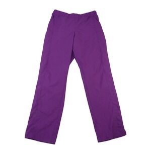 Wink‎ Spread Good Cheer Purple Cargo Scrub Pants Womens Large Elastic Waist 3436